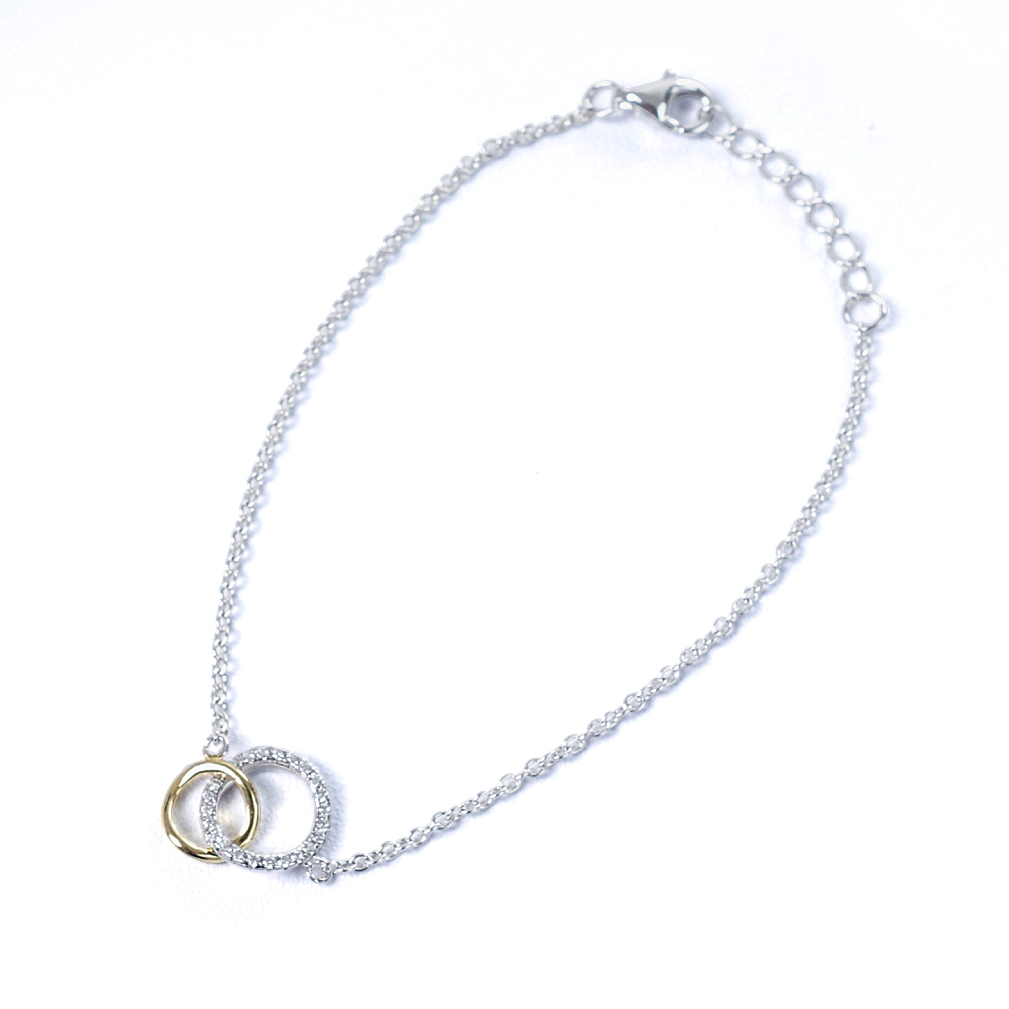 Two Toned Interlocking Rings Bracel...