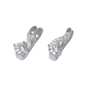 Timeless Elegance Silver Earrings with radiant cubic stones, sterling silver jewelry