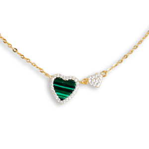 Elegant Green Heart Necklace (NC03364A)