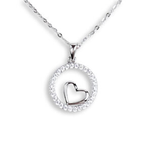 Heart in Circle Necklace (SP07750A)