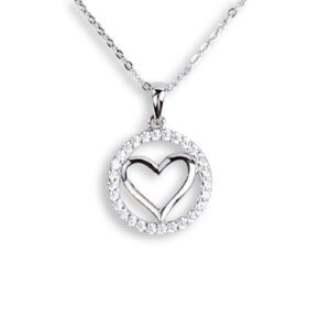 Sparkling Heart Pendant Necklace (SP07753A)