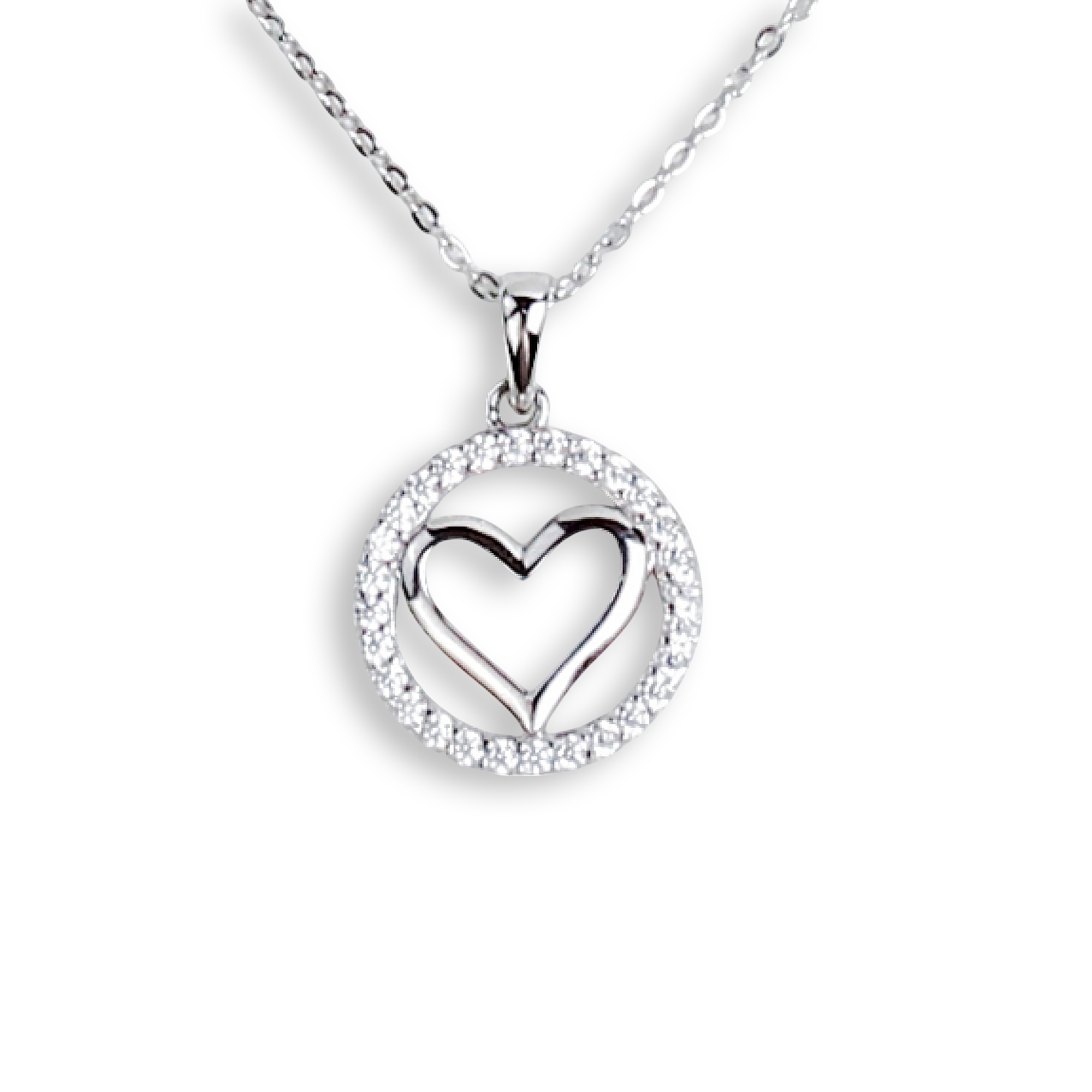 Sparkling Heart Pendant Necklace (SP07753A)