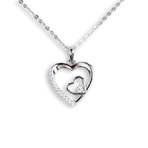 Radiant Double Heart Necklace (SP08488A)