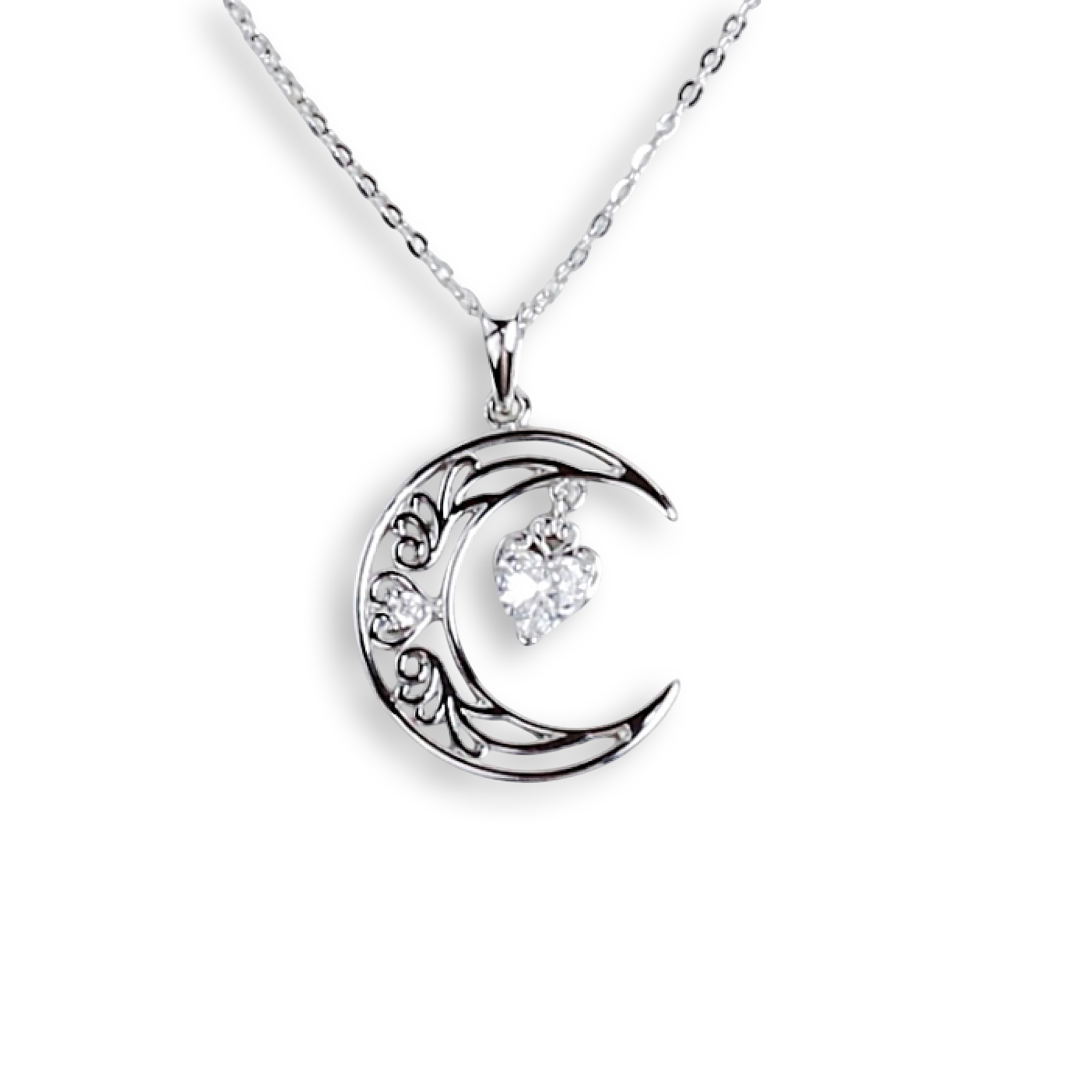 Crescent Heart Necklace (SP09797A)