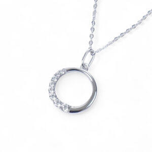 Shimmering Circle Pendant Necklace (SP09869A)