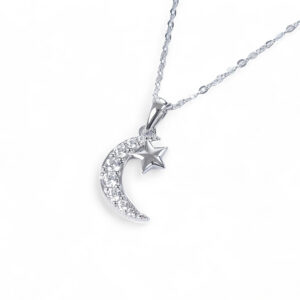 Celestial Moon and Star Necklace (SP10275A)