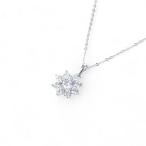 Shimmering Snowflake Crystal Necklace (SP10656D)