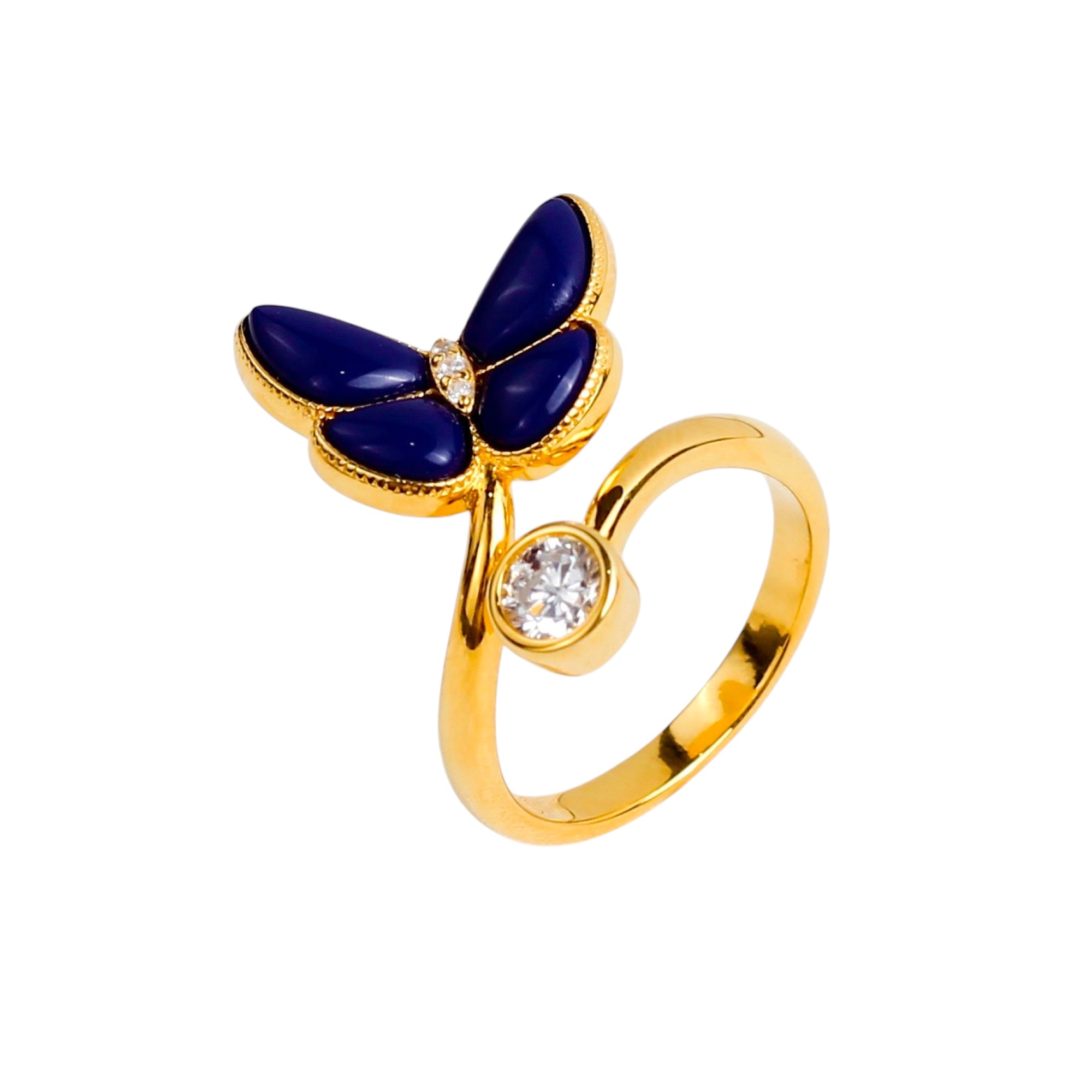 Delicate Blue Butterfly Ring (SR10525A)