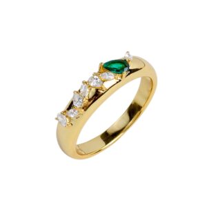 Emerald Teardrop Gemstone Ring (SR10755A)