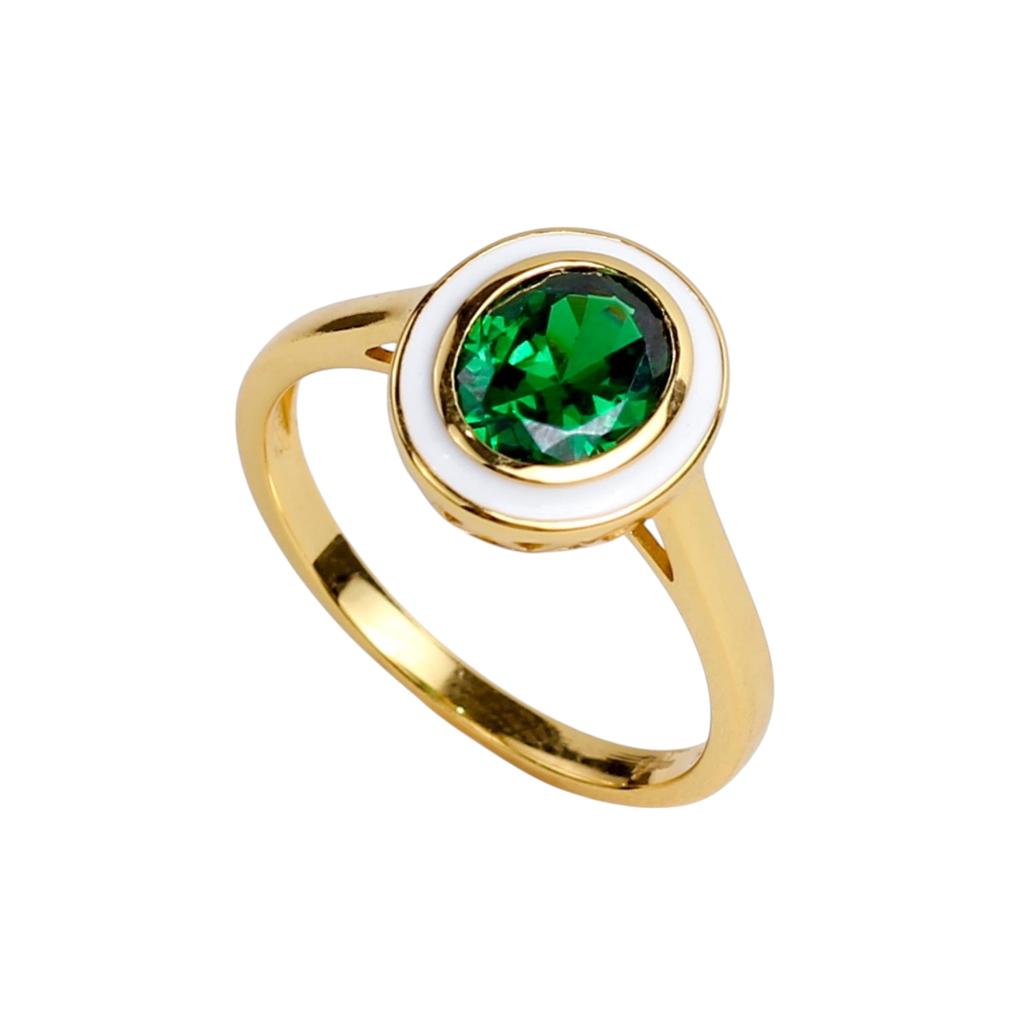 Green Oval Gemstone Ring (SR11398A)