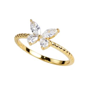 Graceful Butterfly Accented Ring (SR11399A)