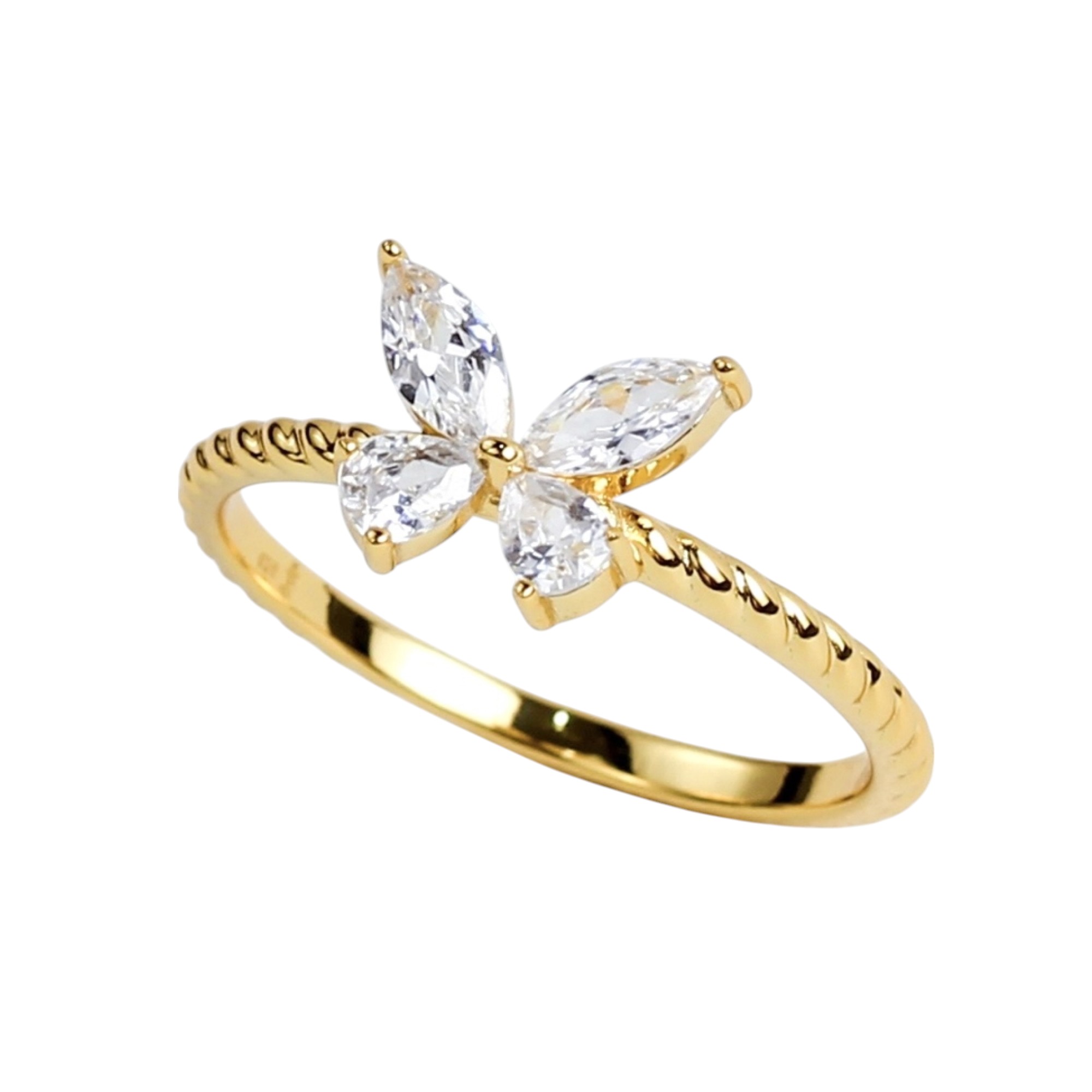 Graceful Butterfly Accented Ring (SR11399A)