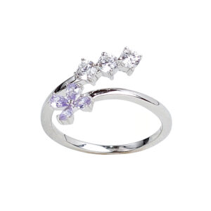 Purple Crystal Bypass Ring (SR11642A)