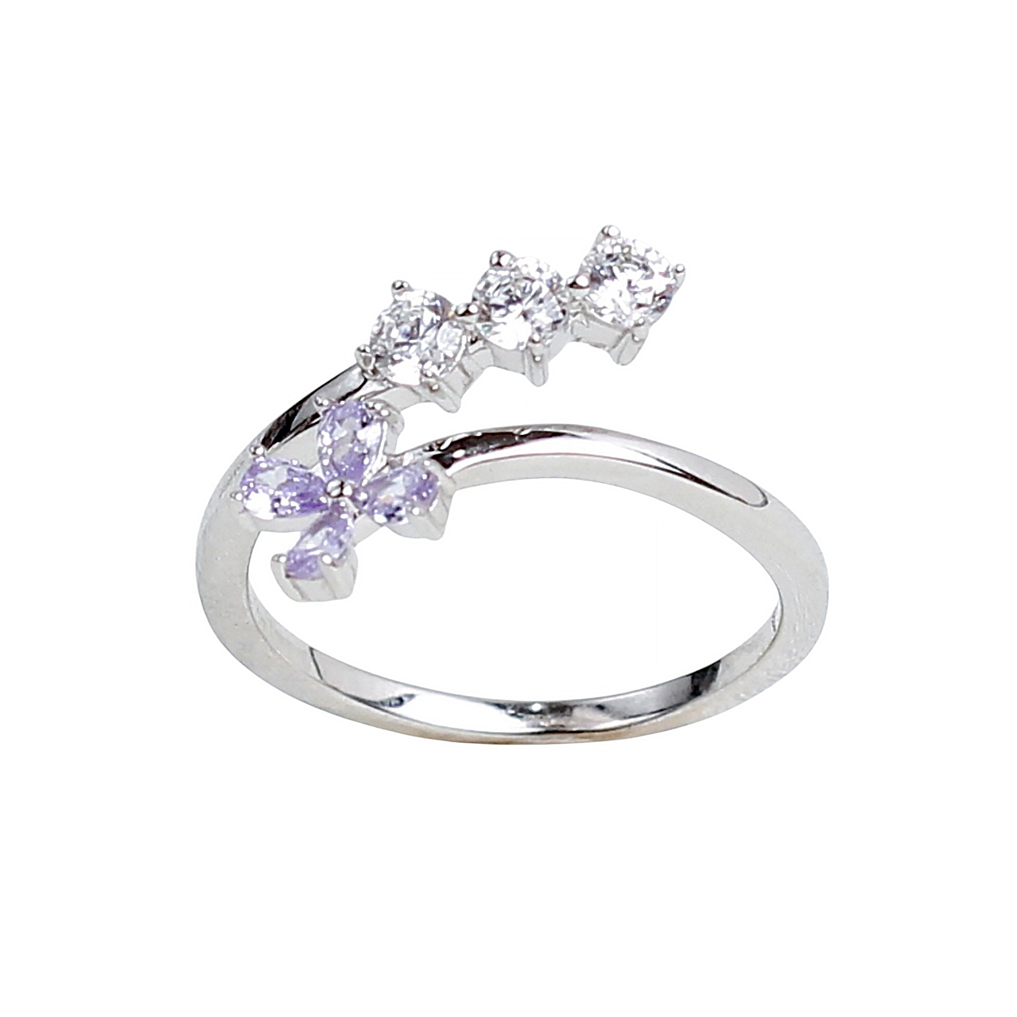 Purple Crystal Bypass Ring (SR11642A)